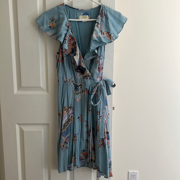 Anthropologie Blue Tie Dress - Picture 3 of 11